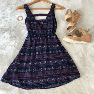 H&M Geometric Pattern Back Cutout Sundress Sz. S